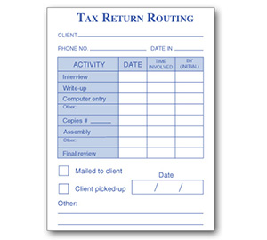 Image for item #49-100: Tax Return Routing Post-it Note Pad - Item: #49-100