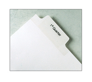 Image for item #51-850: Quarterly Dividers - 3 hole punched - 5 Tabbed