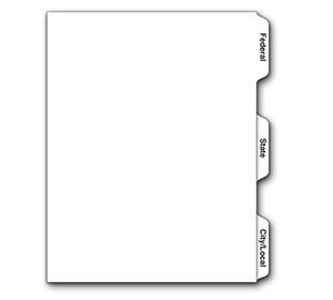 Image for item #57-D311si: 11" Tax Divider 1/3 Cut Side Tab (10 Sets/PKG)