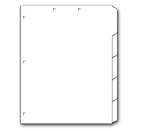Image for item #57-DT511: 11" 1/5 Cut Side Tab - Dual Punch Divider (10 Sets/PKG)