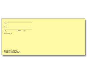 Image for item #60-320: E-File Signature Reply Env: YELLOW  8879 - Item: #60-320
