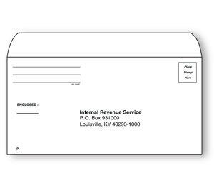 Image for item #63-1KAP: 4 5/8 in x 9 1/2 in Louisville 931000 IRS Env-PMT  (50/pk)
