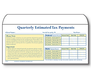 Image for item #63-510: LARGE Qtrly Estimated Tax Env (50/pack) - Item: #63-510