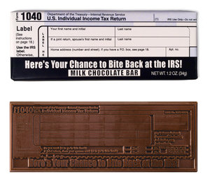 Image for item #70-471m: "Bite Back at the IRS" Milk Chocolate Bars - Item: #70-471m