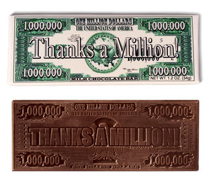 Image for item #70-472: "Thanks a Million!" Milk Chocolate Bars - Item: #70-472