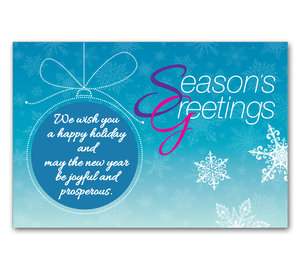 Image for item #70-5719: Snowflakes Script Holiday Greeting Postcard (25/Pack)