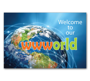 Image for item #70-593: Welcome to Our WWWorld Postcard (25/Pack)