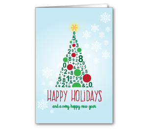 Image for item #70-6041: Numeric Evergreen Greeting Card - (25/Pack)