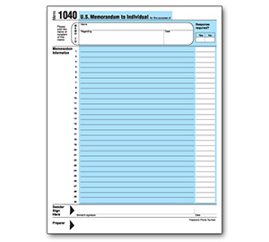 Image for item #70-6400: Large 1040 Memo Pad - Item: #70-6400