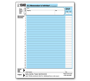 Image for item #70-6401: Large 1040 Memo Pad Imprinted