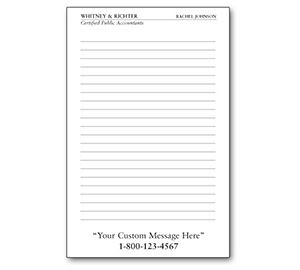 Image for item #70-641: Lined Note Pad (1/2 page) Imprinted
