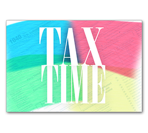 Image for item #70-731: Colorful Tax Time Postcard (25/Pack)