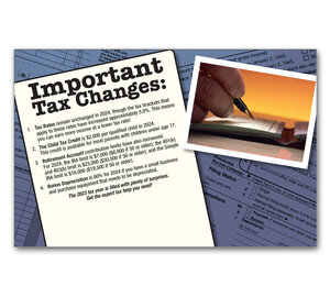 Image for item #70-8021: Tax Changes Postcard: Large (25/Pack)