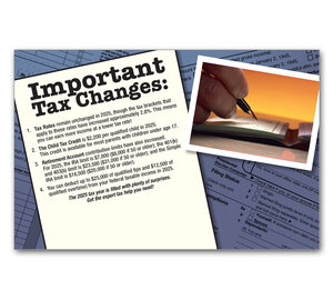 Image for item #70-8021: Tax Changes Postcard: Large (25/Pack)
