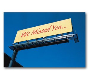 Image for item #70-851: Missed You Billboard Postcard (25/Pack)