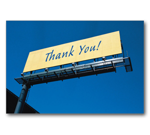 Image for item #70-861: Thank You Billboard Postcard (25/Pack) - Item: #70-861