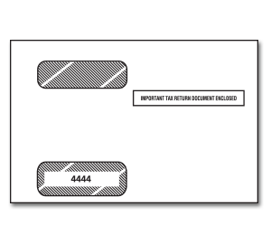 Image for item #82-44441: Double Window Env. for 4-up Horizontal W-2's - Item: #82-44441