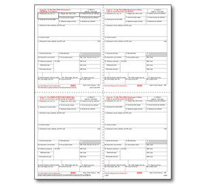 Image for item #82-5205: W-2 Laser 4-up Preprinted