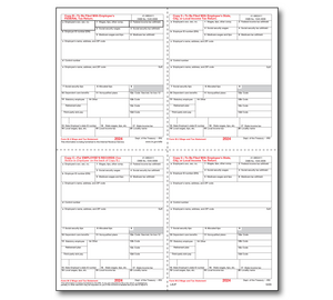 Image for item #82-5205: W-2 Laser 4-up Preprinted