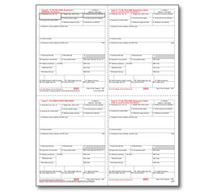 Image for item #82-5205: W-2 Laser 4-up Preprinted