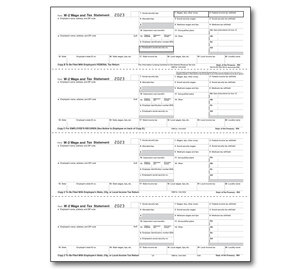 Image for item #82-5206: W-2 Laser 4up Pre-Printed Horizontal - Item: #82-5206