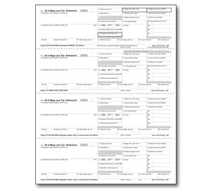 Image for item #82-5206: W-2 Laser 4up Pre-Printed Horizontal