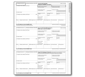 Image for item #82-5210: W-2 3-up Pre-Printed