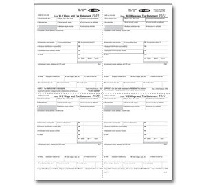 Image for item #82-5216: W-2 Employee 4-Up Box Cut Sheet