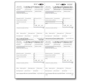 Image for item #82-5216: W-2 Employee 4-Up Box Cut Sheet - Item: #82-5216