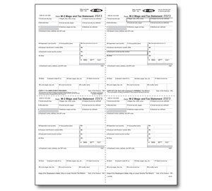 Image for item #82-5216: W-2 Employee 4-Up Box Cut Sheet