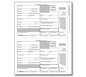 Image for item #89-5011: 1099-NEC Laser Recipient Copy B