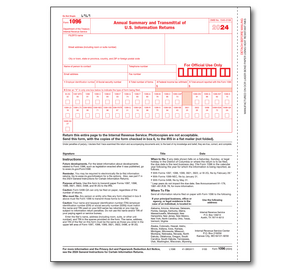 Image for item #89-5100: 1096 Annual Summary - Item: #89-5100