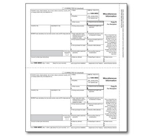Image for item #89-5111: 1099-MISC Laser Recipient Copy B