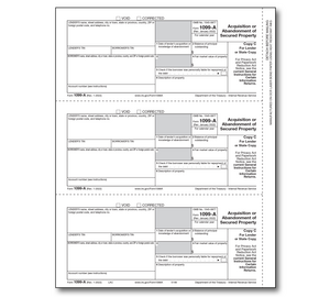 Image for item #89-5148: 1099-A Lender/State Copy C Acquisiton - Item: #89-5148