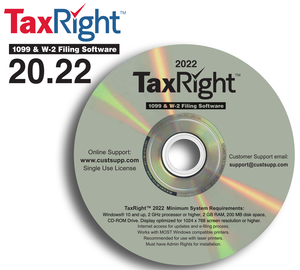 Image for item #92-11014: TaxRight by TFP 20.22 with E-file (CD-ROM) - Item: #92-11014