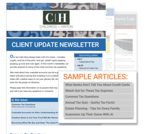 Image for item #93-485: Client Update Digitial Newsletter (set up sku)