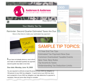 Image for item #93-495: Weekly Tax Tips: Set Up