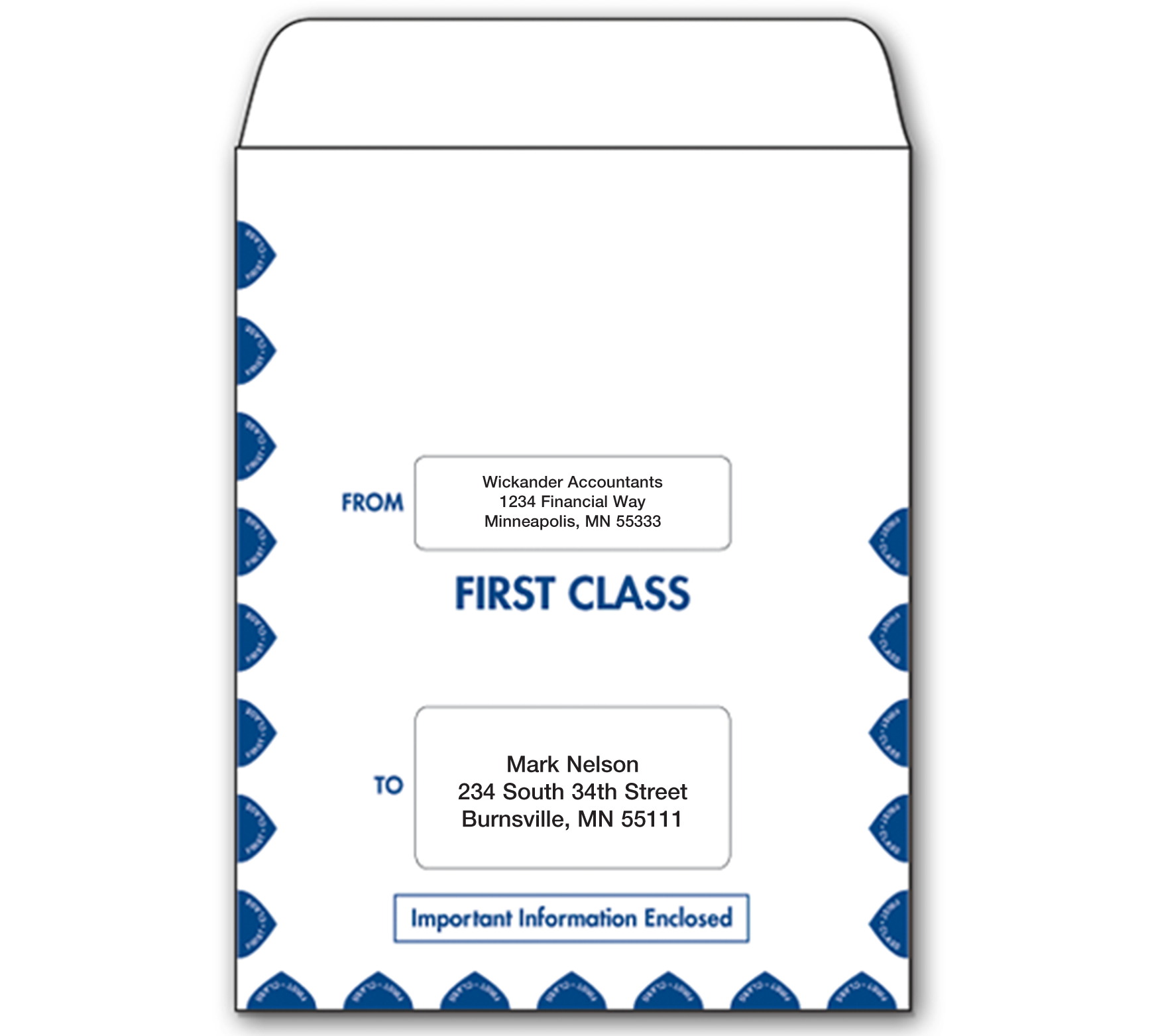 MultiTax Envelope 1st Class Center Cut Portrait MAILING Item 07720