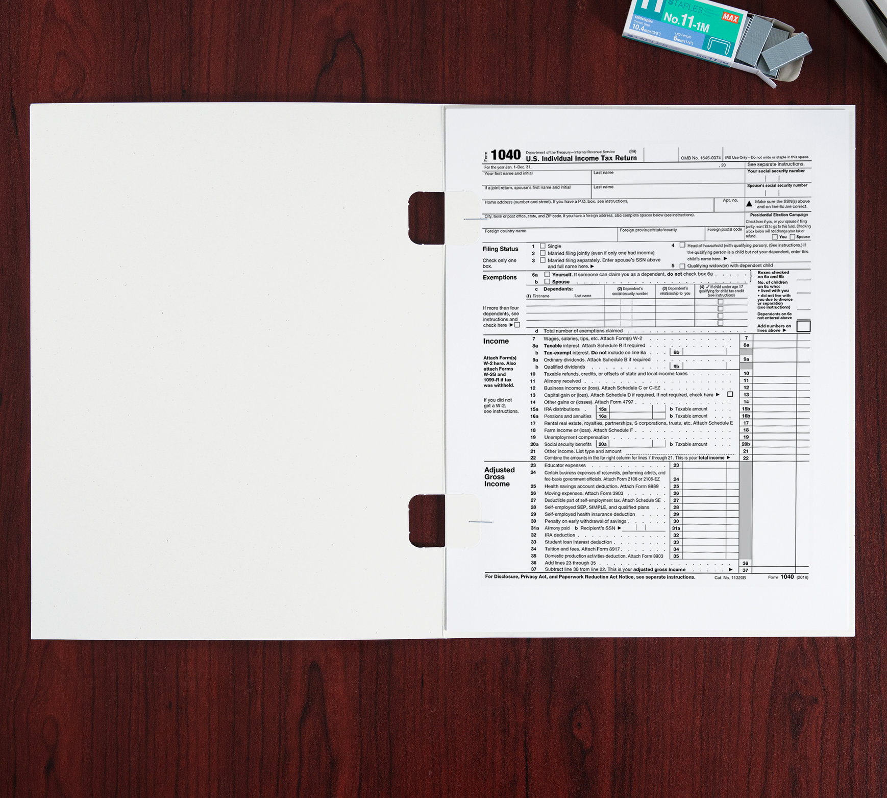 Side-Staple Tabs 50/Pk Income Tax Return Folder 