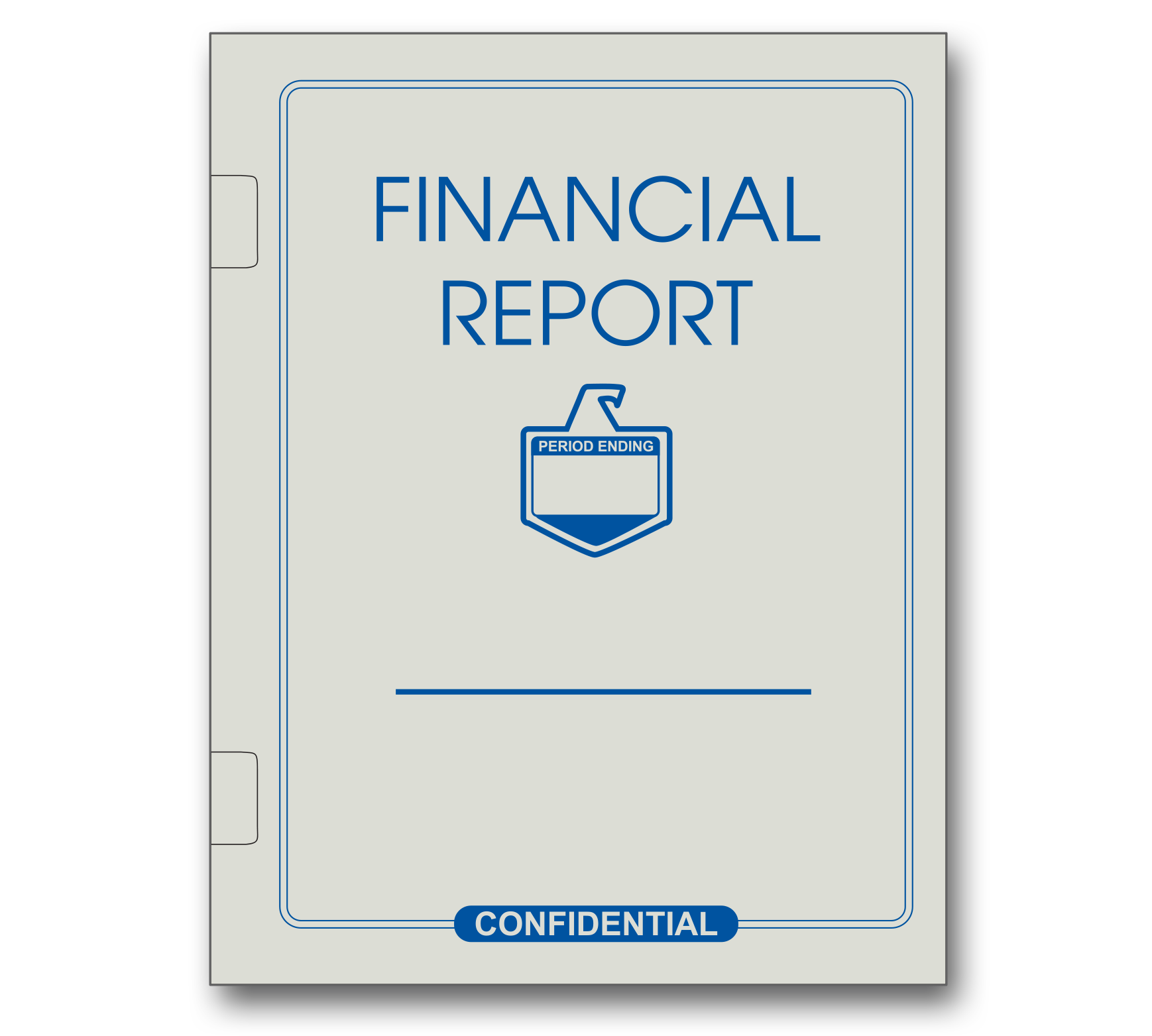 Financial Rpt. Staple Tab Cover NO Win Grey/Blue Item 11100