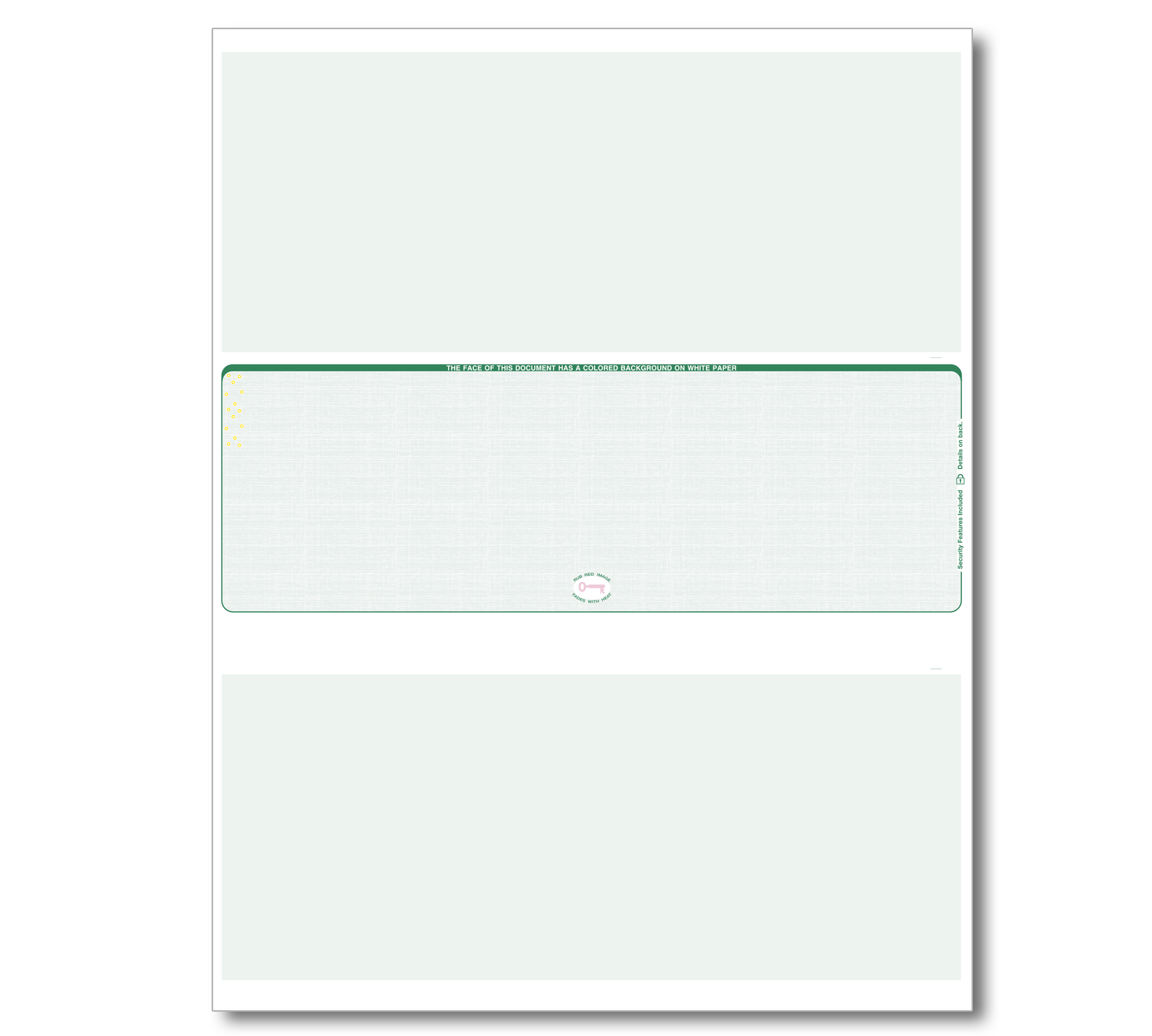 Blank Laser 1-up Middle Checks - Item: #48-012