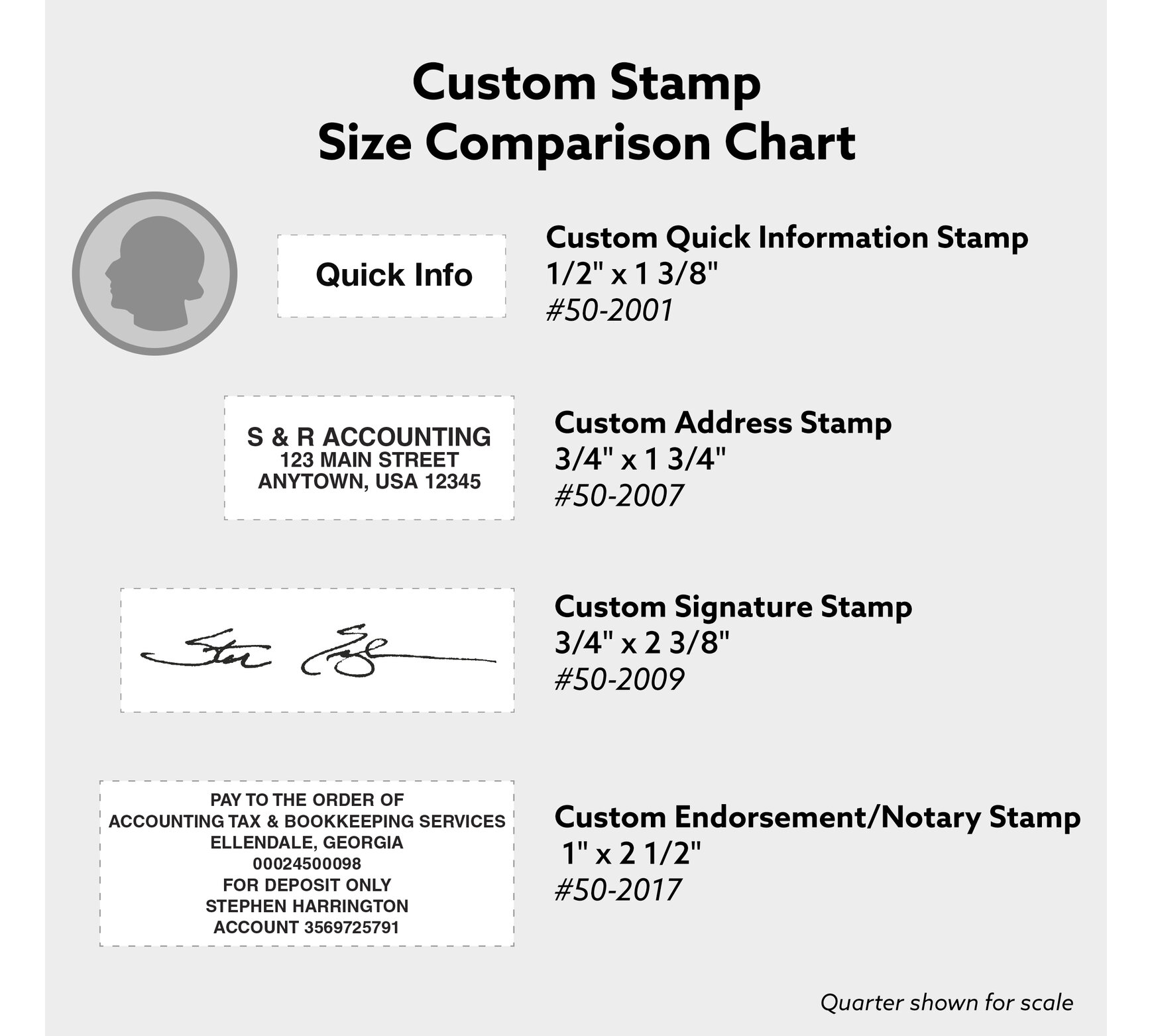 Custom Rubber Stamp Size 4 x 4