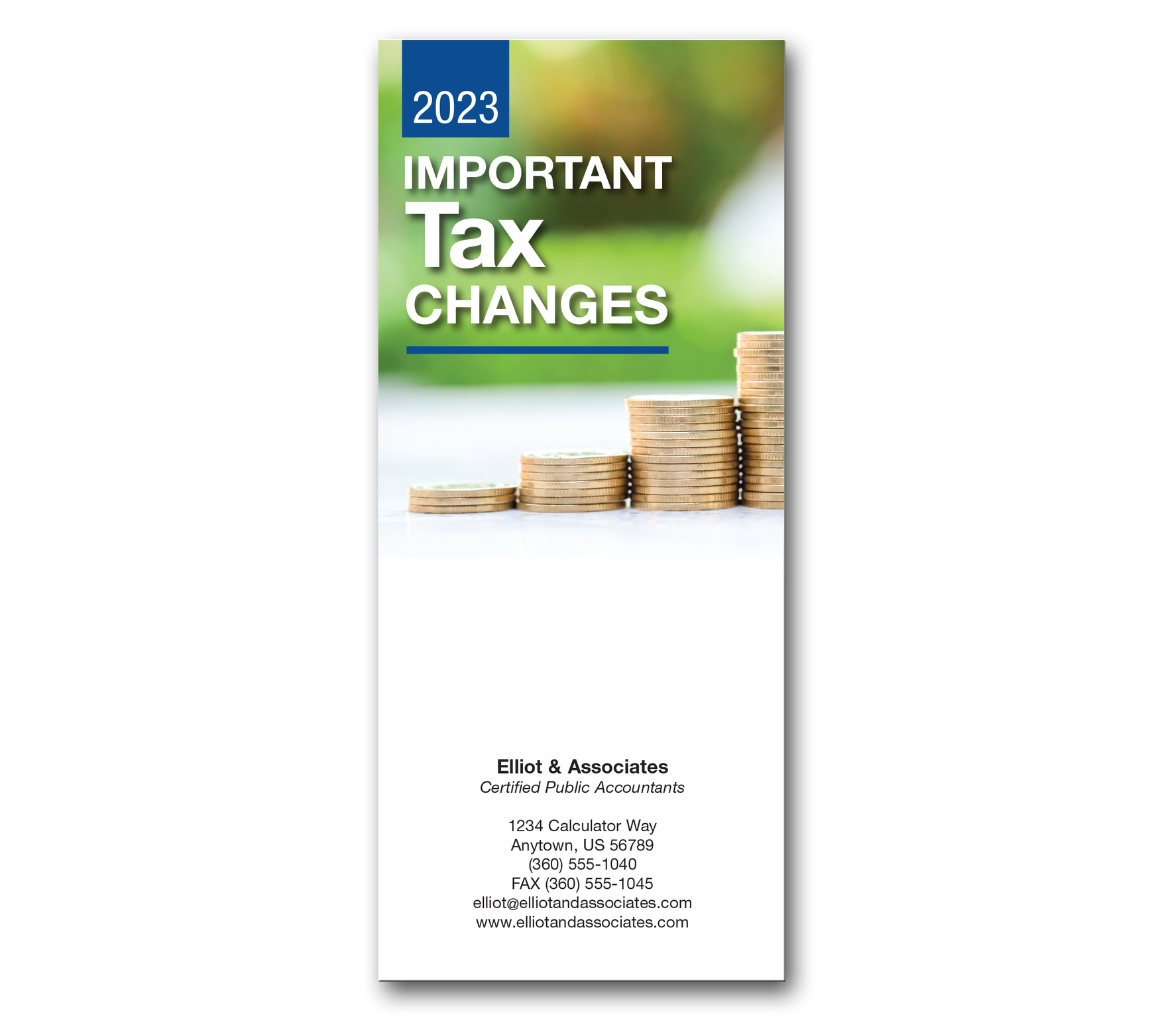 2023 Important Tax Changes Brochure IMPRINTED (25/pack) Item 72061
